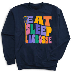 Girls Lacrosse Crewneck Sweatshirt - Girls Eat Sleep Lacrosse