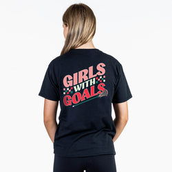 Girls Lacrosse Short Sleeve T-Shirt - Girls With Goals (Back Design)