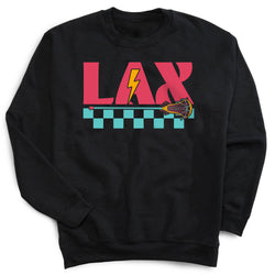 Girls Lacrosse Crewneck Sweatshirt - Girls Got Game [Black/Adult X-Large] - SS