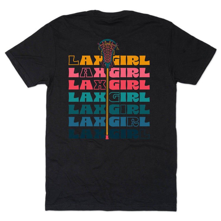 Girls Lacrosse Short Sleeve T-Shirt - Lax Girl Remix (Back Design)