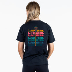 Girls Lacrosse Short Sleeve T-Shirt - Lax Girl Remix (Back Design)