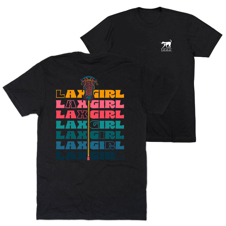 Girls Lacrosse Short Sleeve T-Shirt - Lax Girl Remix (Back Design)