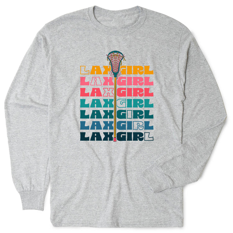 Girls Lacrosse Tshirt Long Sleeve - Lax Girl Remix