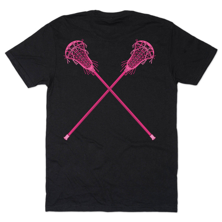 Girls Lacrosse Short Sleeve T-Shirt - Gritty in Pink (Back Design)