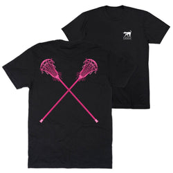 Girls Lacrosse Short Sleeve T-Shirt - Gritty in Pink (Back Design)
