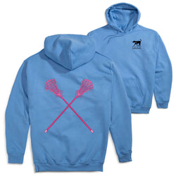 Girls Lacrosse Hooded Sweatshirt - Gritty in Pink (Back Design)