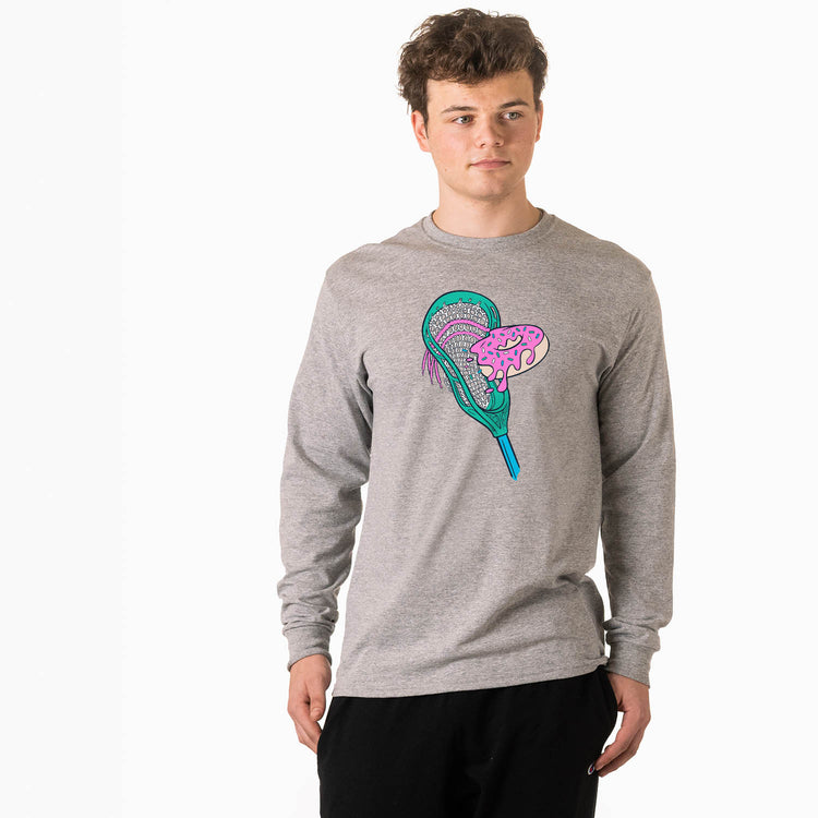 Guys Lacrosse Tshirt Long Sleeve - Lacrosse Donut