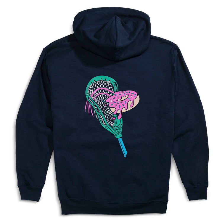 Guys Lacrosse Hooded Sweatshirt - Lacrosse Donut (Back Design)