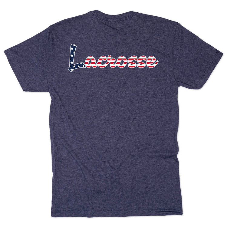 Lacrosse Short Sleeve T-Shirt - Stars & Stripes Lacrosse (Back Design)