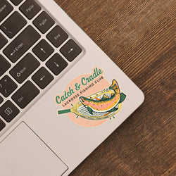 Guys Lacrosse Sticker - Catch and Cradle