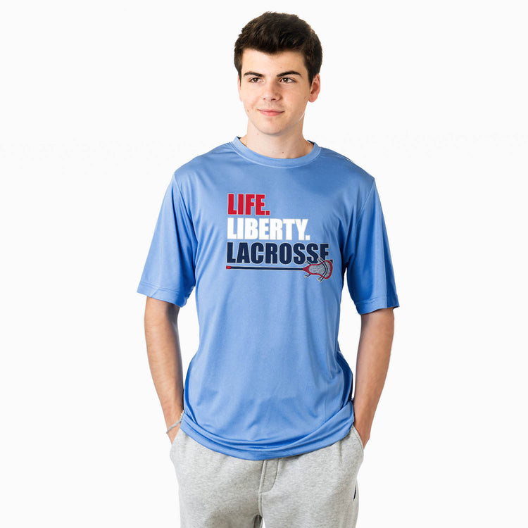 Guys Lacrosse Short Sleeve Performance Tee - Life Liberty Lacrosse