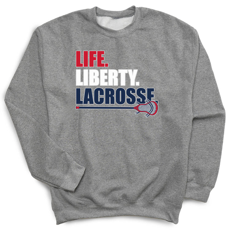 Guys Lacrosse Crewneck Sweatshirt - Life Liberty Lacrosse