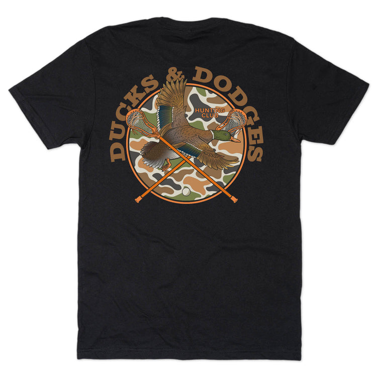 Lacrosse Short Sleeve T-Shirt - Ducks and Dodges (Back Design)