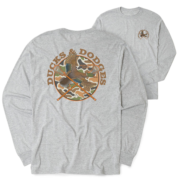 Lacrosse Tshirt Long Sleeve - Ducks and Dodges (Back Design)