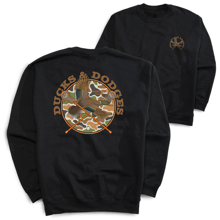 Lacrosse Crewneck Sweatshirt - Ducks and Dodges (Back Design)