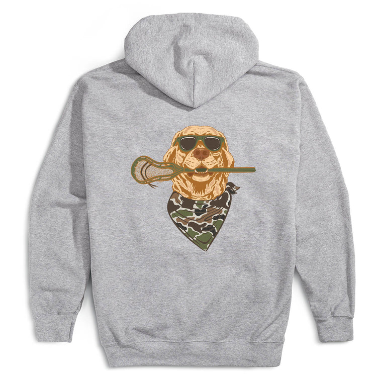 Guys Lacrosse Hooded Sweatshirt - Lax Hound (Back Design)