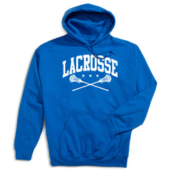 Guys Lacrosse Hooded Sweatshirt - Crossed Sticks [Adult X-Large/Royal] - SS