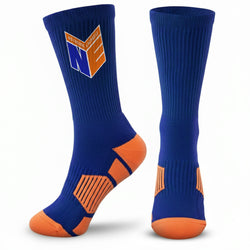 Girls Lacrosse Mid Calf Socks -  No Excuse - Blue