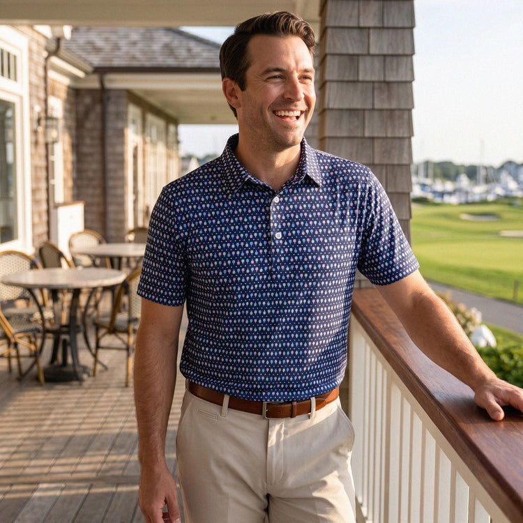 Pickleball Short Sleeve Polo Shirt - Cross Court