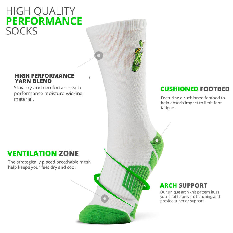Pickleball Woven Mid-Calf Socks - Pickle