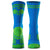 Pickleball Woven Mid-Calf Socks - Crossed Paddles - Blue/Green
