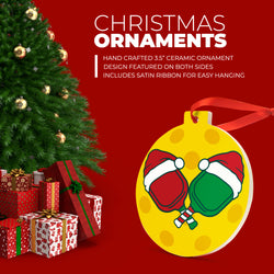 Pickleball Ceramic Ornament - HoHoHo