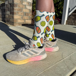 Pickleball Graphic Flex Mid-Calf Socks - Pickleball Doodle