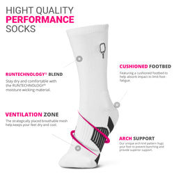 Pickleball Mid-Calf Socks - Paddle - Navy