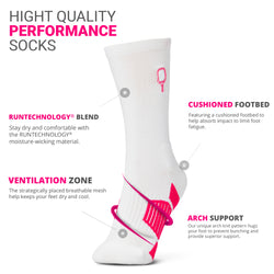 Pickleball Mid-Calf Socks - Paddle - Pink