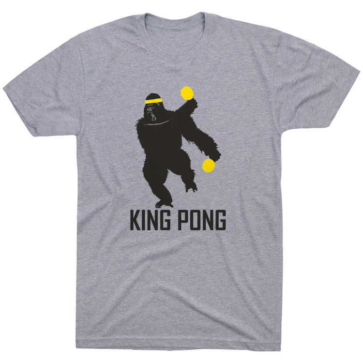 Ping Pong Short Sleeve T-Shirt - King Pong [Gray/Youth Small] - SS