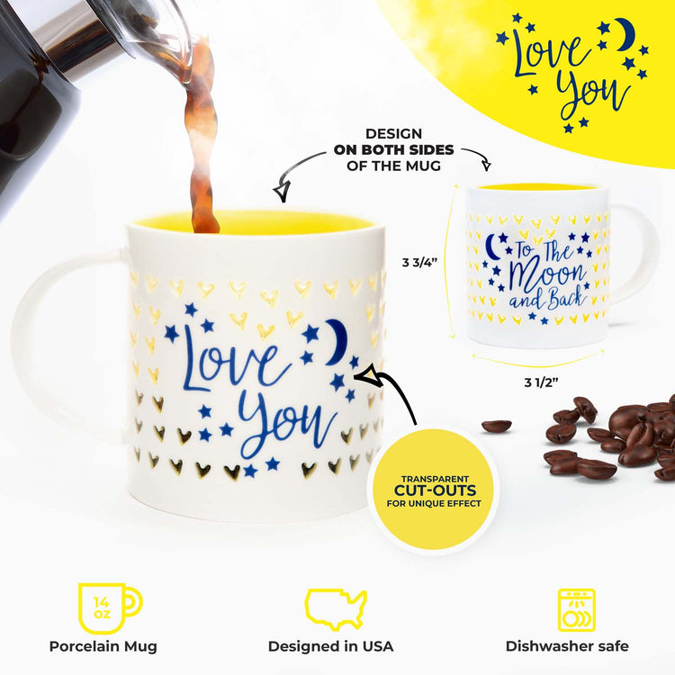 Soleil Home™ Porcelain Mug - Love You to The Moon and Back