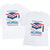 White t-shirt with American flag design and text on a white background