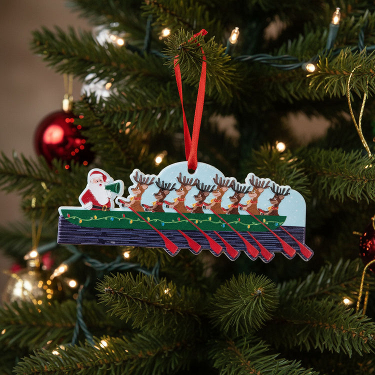 Crew Ornament - Rowing Reindeer