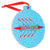 Crew Round Ceramic Ornament - Scull with Holiday Lights