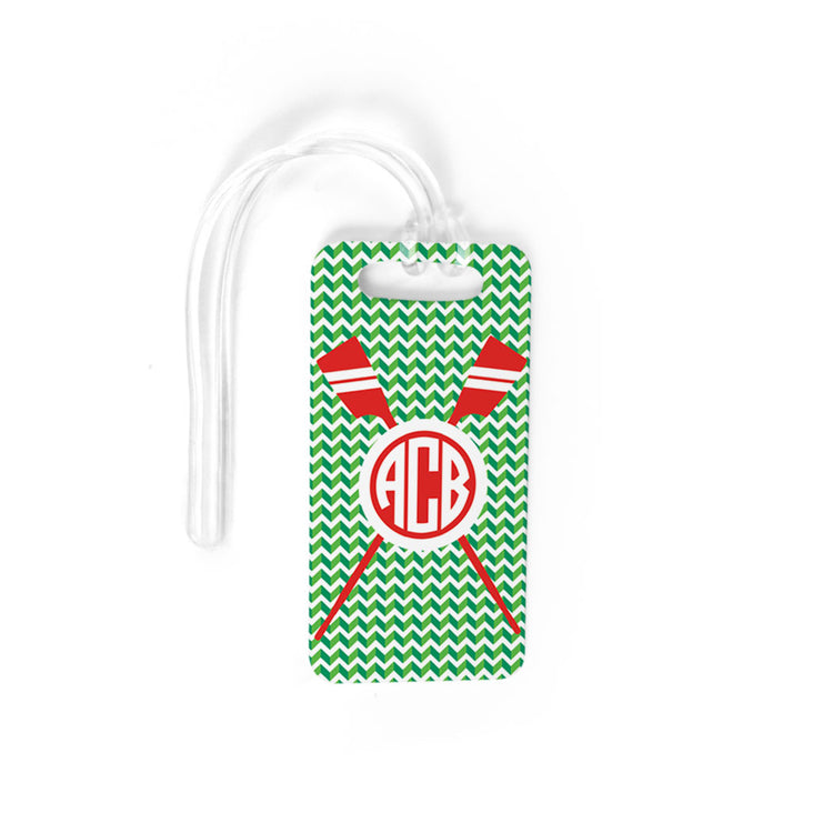 Crew Bag/Luggage Tag - Monogrammed Crossed Oars