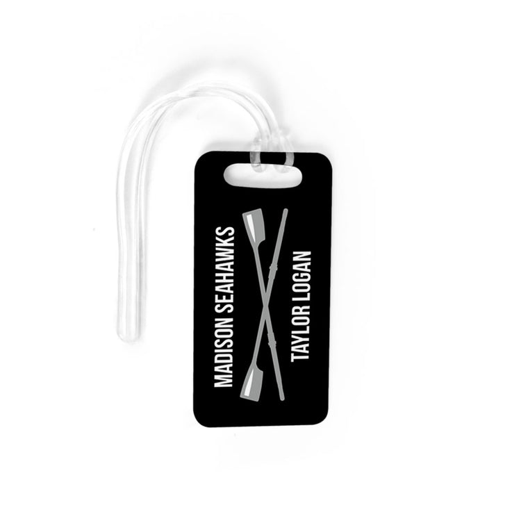 Crew Bag/Luggage Tag - Personalized Text with Crossed Oars