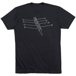 Crew Short Sleeve T-Shirt - Crew Row Team Sketch [Youth Small/Black] - SS