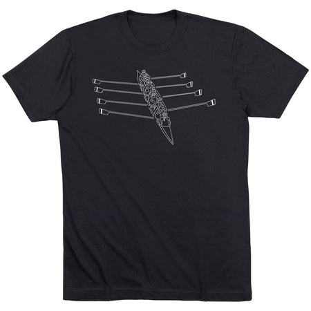 Crew Short Sleeve T-Shirt - Crew Row Team Sketch [Youth Small/Black] - SS