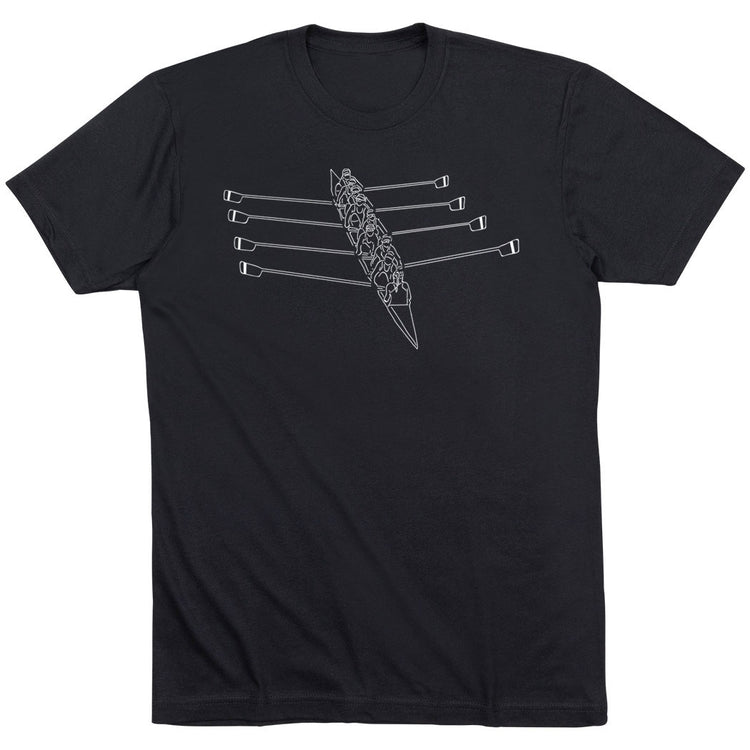 Crew Short Sleeve T-Shirt - Crew Row Team Sketch [Youth Small/Black] - SS
