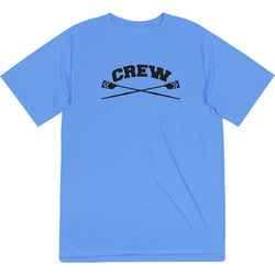 Crew Short Sleeve Performance Tee - Crew Crossed Oars Banner [Adult XX-Large/Light Blue] - SS