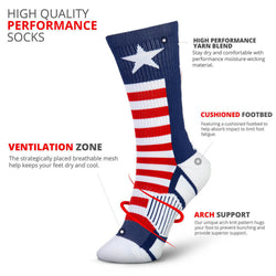 Crew Woven Mid-Calf Socks - Patriotic