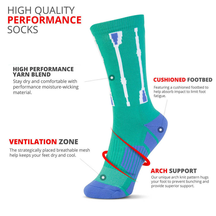 Crew Woven Mid-Calf Socks - Oar (Green)