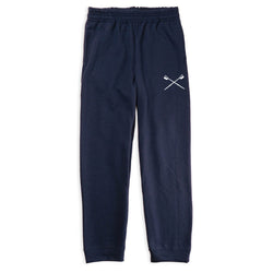 Crew Fleece Sweatpants - Crossed Oars [Navy/Youth Large] - SS