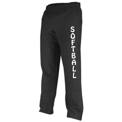 Softball Fleece Sweatpants [Black/Adult Medium] -SS