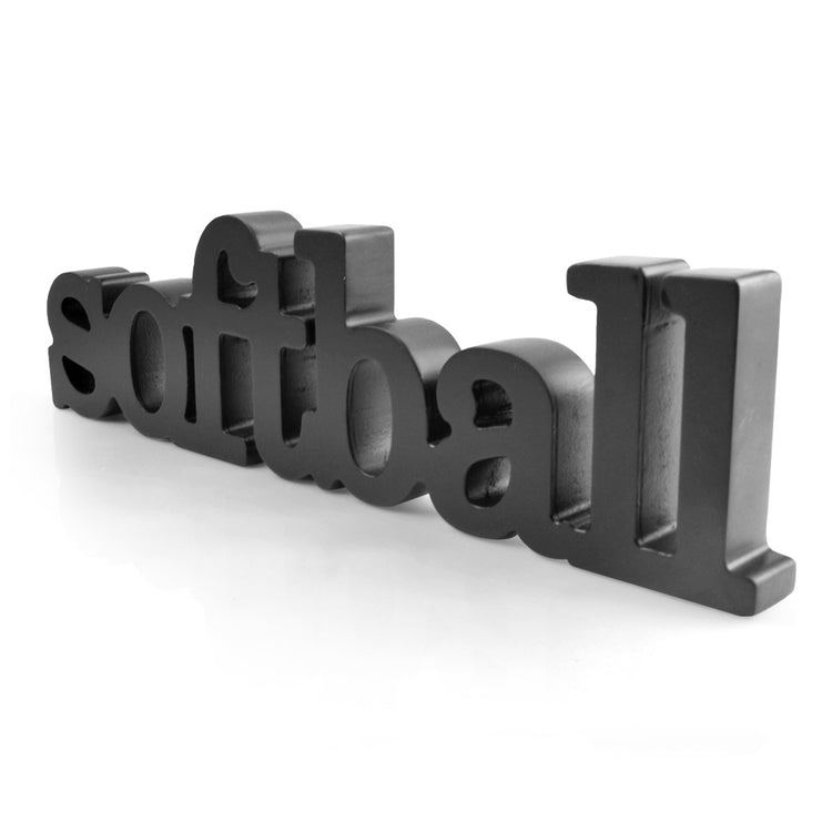 Softball Wood Words Ready for Team to Autograph