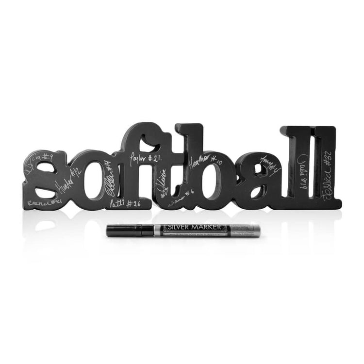 CTS Softball Wood Words Ready for Team to Autograph