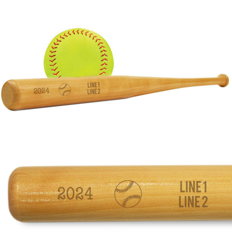 Softball Mini Engraved Bat Team Name, Season and Date