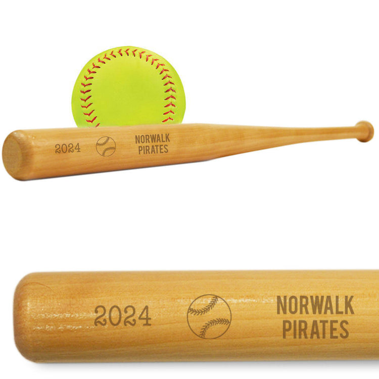 Softball Mini Engraved Bat Team Name, Season and Date