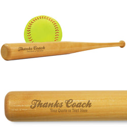 Softball Mini Engraved Bat Thanks Coach (SIGN ME)