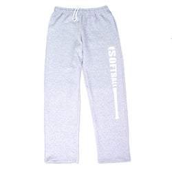 Softball Fleece Sweatpants - Bat Softball [Gray/Adult Large] - SS